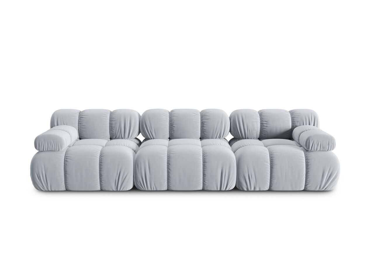 Canapea modulara 3 locuri, Bellis-51, Micadoni Home, 282x94x70 cm, catifea, albastru deschis