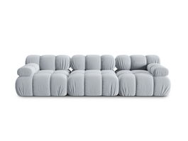 Canapea modulara 3 locuri, Bellis-51, Micadoni Home, 282x94x70 cm, catifea, albastru deschis
