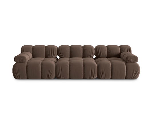 Canapea modulara 3 locuri, Bellis-51, Micadoni Home, 282x94x70 cm, catifea, maro inchis