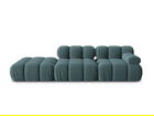 Canapea modulara 4 locuri cotiera stanga, Bellis-51, Micadoni Home, 282x94x70 cm, catifea, turcoaz
