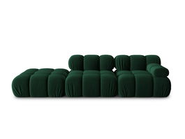 Canapea modulara 4 locuri cotiera stanga, Bellis-51, Micadoni Home, 282x94x70 cm, catifea, verde bottle