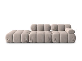 Canapea modulara 4 locuri cotiera stanga, Bellis-51, Micadoni Home, 282x94x70 cm, catifea, cappuccino