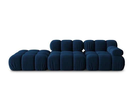 Canapea modulara 4 locuri cotiera stanga, Bellis-51, Micadoni Home, 282x94x70 cm, catifea, albastru regal