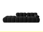 Canapea modulara 4 locuri cotiera stanga, Bellis-51, Micadoni Home, 282x94x70 cm, catifea, negru