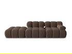 Canapea modulara 4 locuri cotiera stanga, Bellis-51, Micadoni Home, 282x94x70 cm, catifea, maro inchis