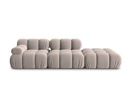 Canapea modulara 4 locuri cotiera dreapta, Bellis-51, Micadoni Home, 282x94x70 cm, catifea, cappuccino