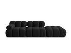 Canapea modulara 4 locuri cotiera dreapta, Bellis-51, Micadoni Home, 282x94x70 cm, catifea, negru