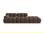 Canapea modulara 4 locuri cotiera dreapta, Bellis-51, Micadoni Home, 282x94x70 cm, catifea, maro inchis