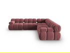 Coltar simetric 5 locuri, Bellis-51, Micadoni Home, 282x282x70 cm, catifea, roz