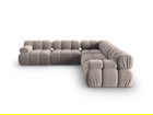 Coltar simetric 5 locuri, Bellis-51, Micadoni Home, 282x282x70 cm, catifea, cappuccino