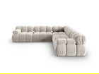 Coltar simetric 5 locuri, Bellis-51, Micadoni Home, 282x282x70 cm, catifea, bej inchis