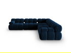 Coltar simetric 5 locuri, Bellis-51, Micadoni Home, 282x282x70 cm, catifea, albastru regal