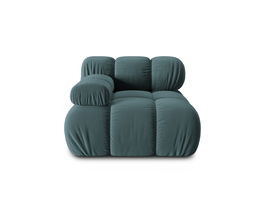 Modul stanga pentru canapea, 1 loc, Bellis-51, Micadoni Home, 94x94x70 cm, catifea, turcoaz