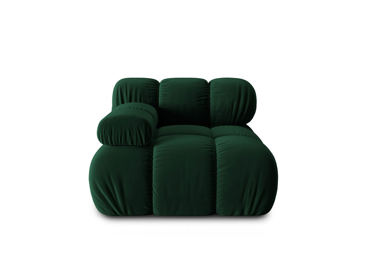 Modul stanga pentru canapea, 1 loc, Bellis-51, Micadoni Home, 94x94x70 cm, catifea, verde bottle