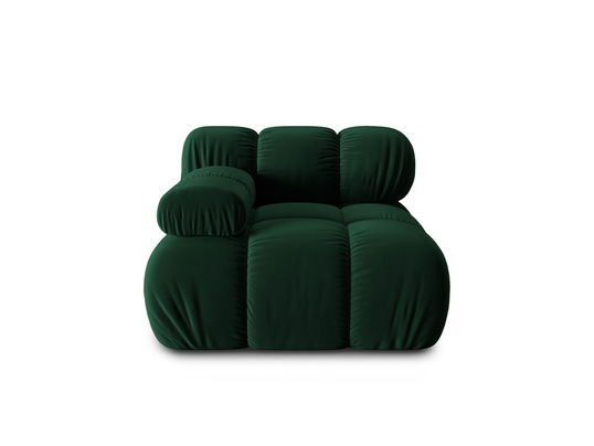 Modul stanga pentru canapea, 1 loc, Bellis-51, Micadoni Home, 94x94x70 cm, catifea, verde bottle