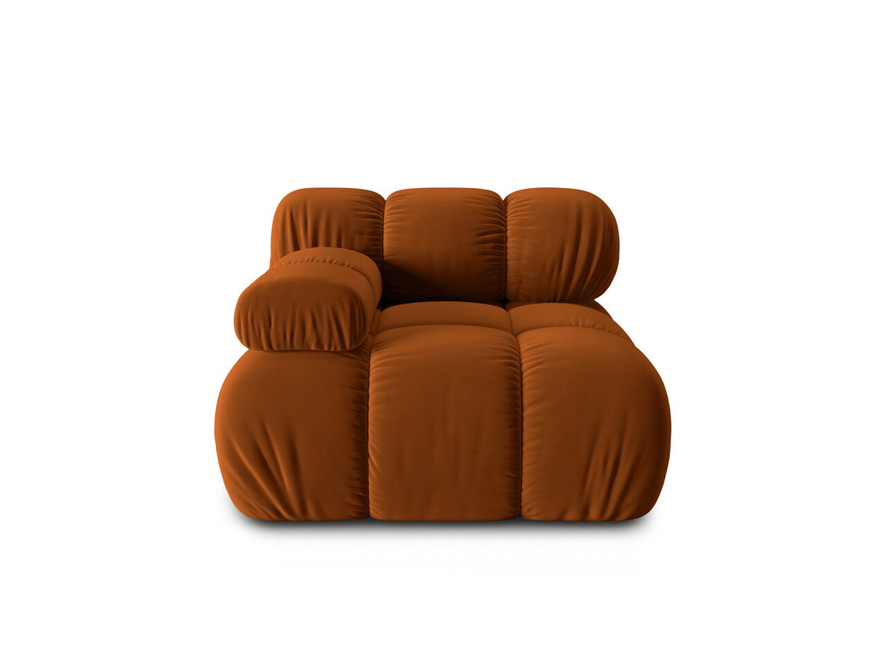 Modul stanga pentru canapea, 1 loc, Bellis-51, Micadoni Home, 94x94x70 cm, catifea, teracota