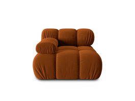 Modul stanga pentru canapea, 1 loc, Bellis-51, Micadoni Home, 94x94x70 cm, catifea, teracota