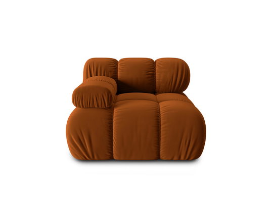 Modul stanga pentru canapea, 1 loc, Bellis-51, Micadoni Home, 94x94x70 cm, catifea, teracota