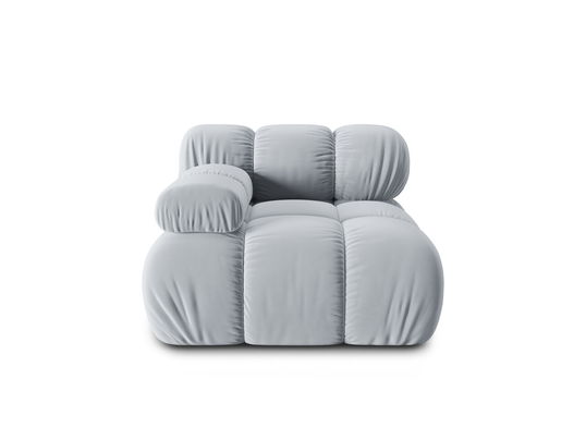 Modul stanga pentru canapea, 1 loc, Bellis-51, Micadoni Home, 94x94x70 cm, catifea, albastru deschis