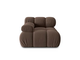 Modul stanga pentru canapea, 1 loc, Bellis-51, Micadoni Home, 94x94x70 cm, catifea, maro inchis
