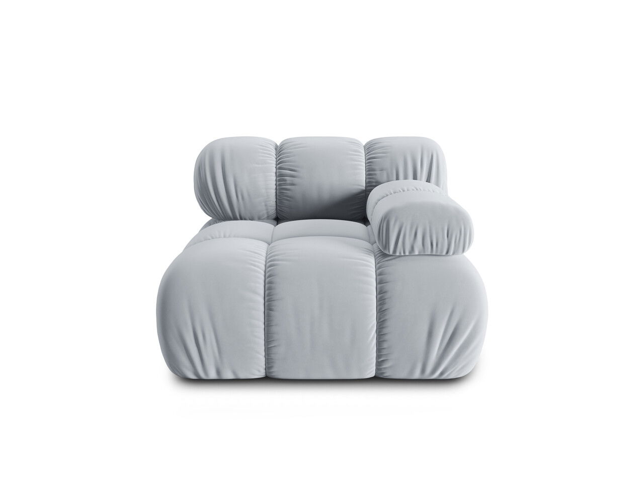 Modul dreapta pentru canapea, 1 loc, Bellis-51, Micadoni Home, 94x94x70 cm, catifea, albastru deschis