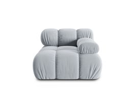 Modul dreapta pentru canapea, 1 loc, Bellis-51, Micadoni Home, 94x94x70 cm, catifea, albastru deschis