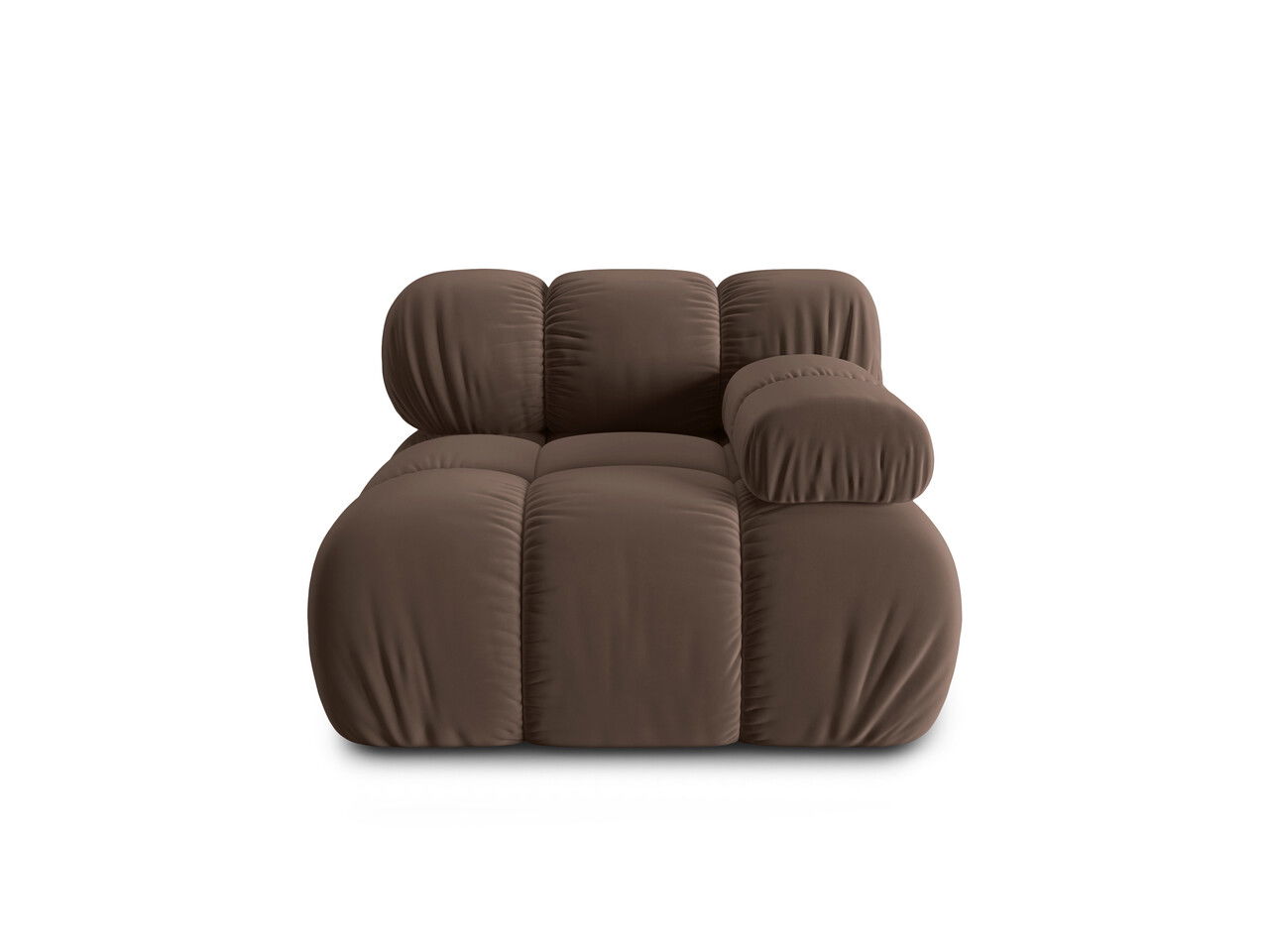 Modul dreapta pentru canapea, 1 loc, Bellis-51, Micadoni Home, 94x94x70 cm, catifea, maro inchis