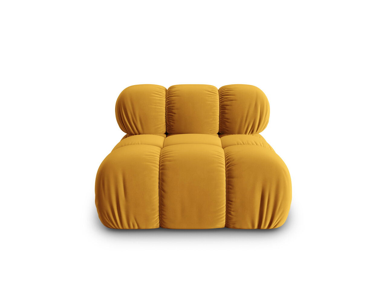 Modul pentru canapea, 1 loc, Bellis-51, Micadoni Home, 94x94x70 cm, catifea, galben