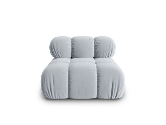 Modul pentru canapea, 1 loc, Bellis-51, Micadoni Home, 94x94x70 cm, catifea, albastru deschis
