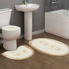 Set covoraș de baie (3 bucăți), Alanur Home, Klozet Tkm.000187, Poliester, Crem