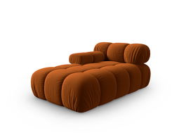 Sezlong living stanga 1 loc, Bellis-51, Micadoni Home, 155x94x70 cm, catifea, teracota