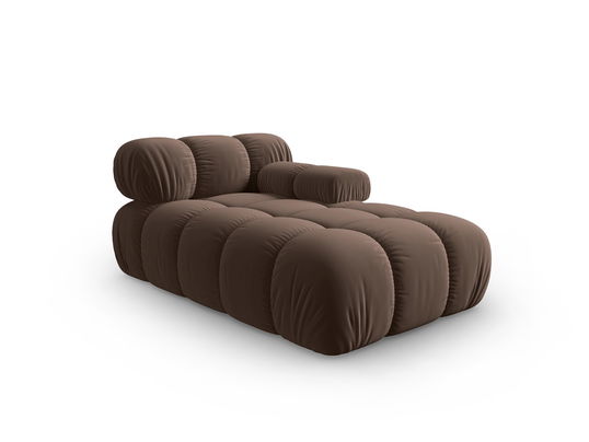 Sezlong living dreapta 1 loc, Bellis-51, Micadoni Home, 155x94x70 cm, catifea, maro inchis