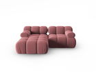 Coltar modular stanga 3 locuri, Bellis-51, Micadoni Home, 188x155x70 cm, catifea, roz