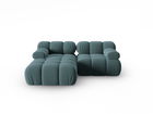 Coltar modular stanga 3 locuri, Bellis-51, Micadoni Home, 188x155x70 cm, catifea, turcoaz