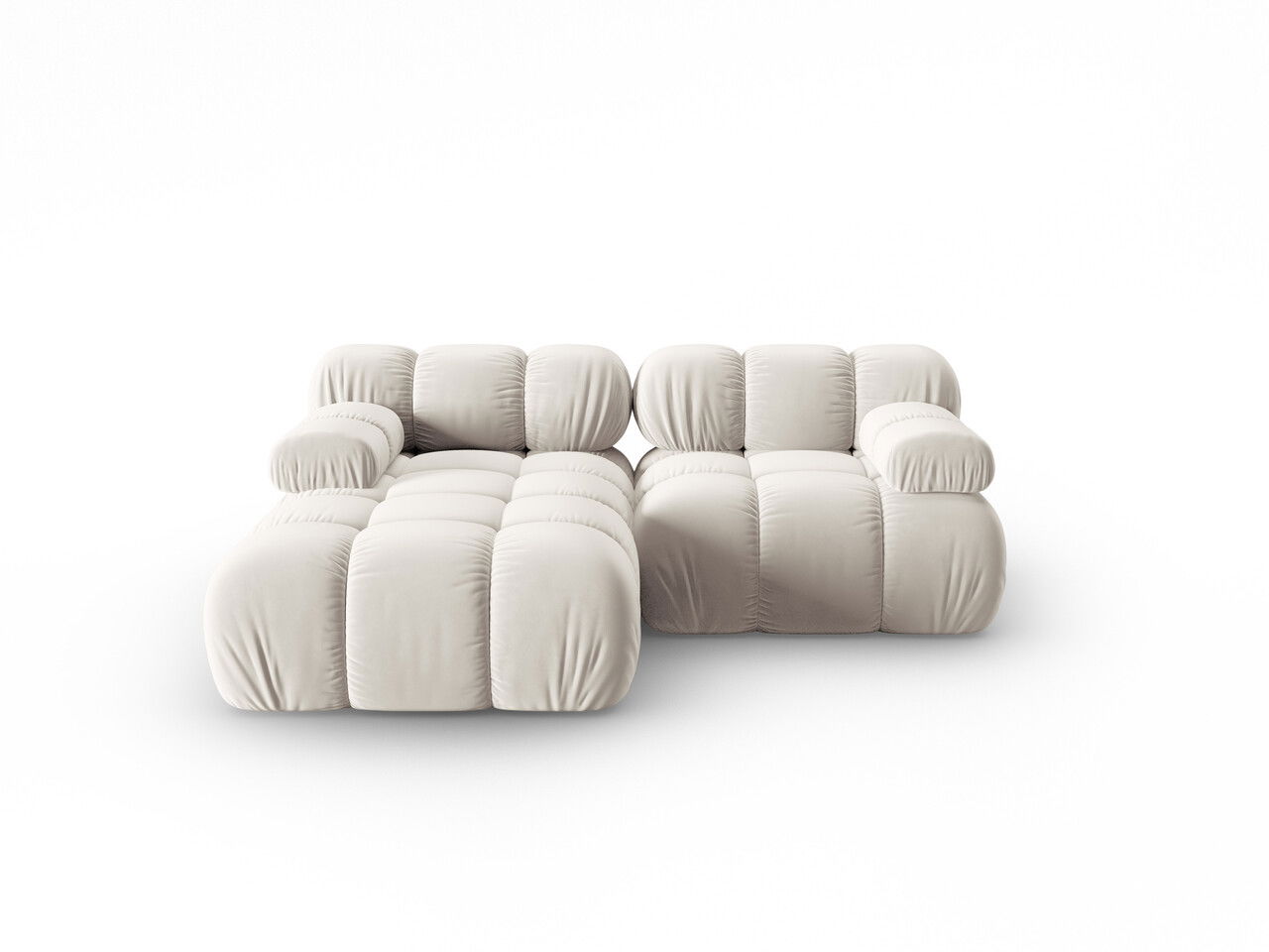 Coltar modular stanga 3 locuri, Bellis-51, Micadoni Home, 188x155x70 cm, catifea, bej inchis