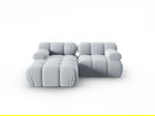Coltar modular stanga 3 locuri, Bellis-51, Micadoni Home, 188x155x70 cm, catifea, albastru deschis