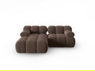 Coltar modular stanga 3 locuri, Bellis-51, Micadoni Home, 188x155x70 cm, catifea, maro inchis