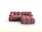 Coltar modular dreapta 3 locuri, Bellis-51, Micadoni Home, 188x155x70 cm, catifea, roz