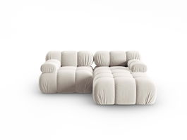Coltar modular dreapta 3 locuri, Bellis-51, Micadoni Home, 188x155x70 cm, catifea, bej inchis