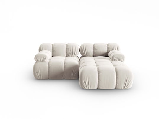 Coltar modular dreapta 3 locuri, Bellis-51, Micadoni Home, 188x155x70 cm, catifea, bej inchis