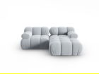 Coltar modular dreapta 3 locuri, Bellis-51, Micadoni Home, 188x155x70 cm, catifea, albastru deschis