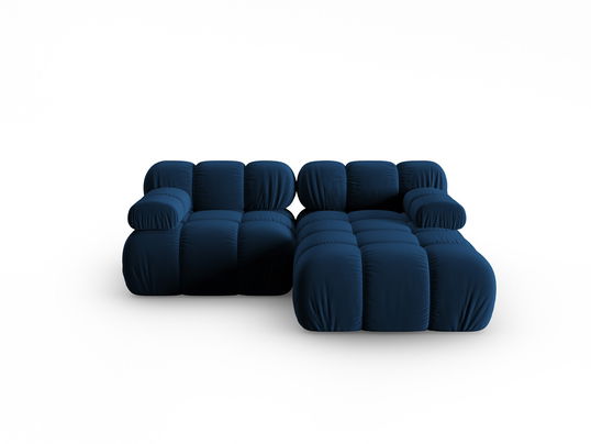 Coltar modular dreapta 3 locuri, Bellis-51, Micadoni Home, 188x155x70 cm, catifea, albastru regal