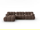 Coltar modular stanga 4 locuri, Bellis-51, Micadoni Home, 282x155x70 cm, catifea, maro inchis