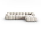 Coltar modular dreapta 4 locuri, Bellis-51, Micadoni Home, 282x155x70 cm, catifea, bej inchis