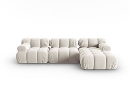 Coltar modular dreapta 4 locuri, Bellis-51, Micadoni Home, 282x155x70 cm, catifea, bej inchis