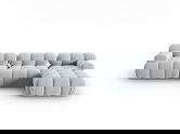 Coltar modular dreapta 4 locuri, Bellis-51, Micadoni Home, 282x155x70 cm, catifea, albastru deschis