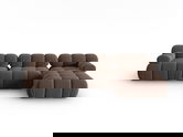Coltar modular dreapta 4 locuri, Bellis-51, Micadoni Home, 282x155x70 cm, catifea, maro inchis