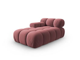 Sezlong living stanga 1 loc, Bellis-51, Micadoni Home, 155x94x70 cm, catifea, roz
