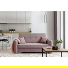 Canapea extensibila 3 locuri, ELTAP, Laine, 155x105x75 cm, lemn/poliester, roz