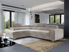 Coltar extensibil stanga 4 locuri, ELTAP, Lau-16, Laurence, 278x205x92 cm, lemn/poliester, bej deschis